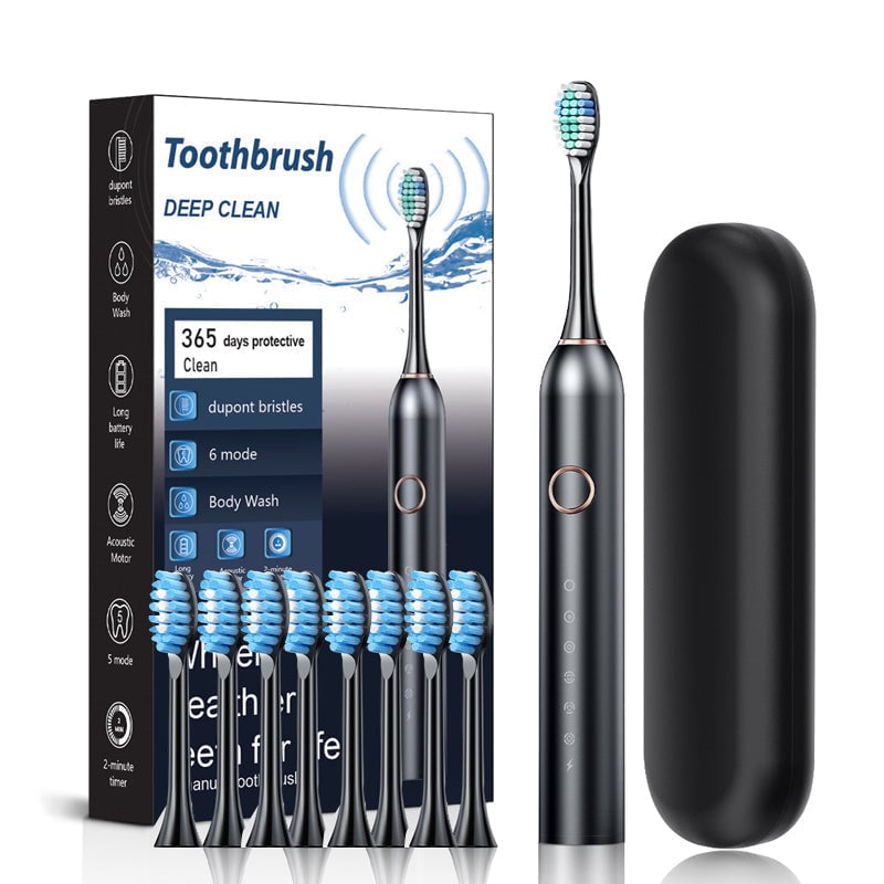 Sonic Electric Toothbrush | 4 Brush Heads & Storage Box | Rechargeable Adult Design