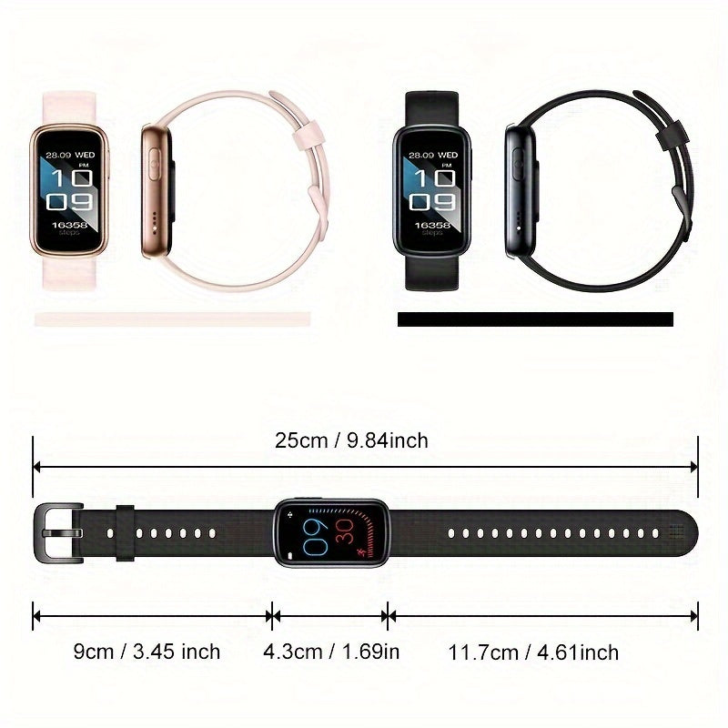 Smartwatch | IP68 Waterproof | 7-Day Battery | Android & iOS | White, Blue, Burgundy & Purple
