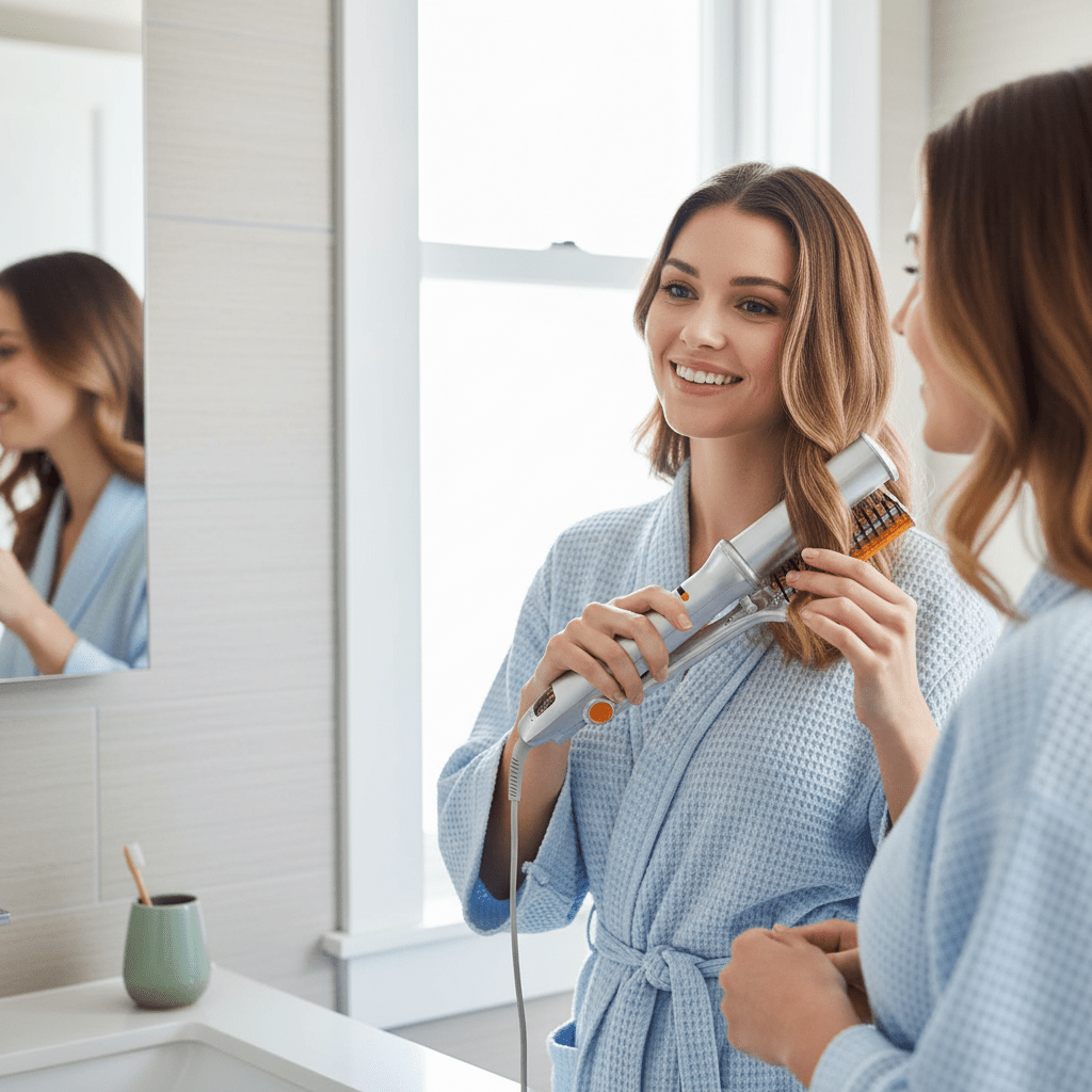2-in-1 Rotating Hair Brush | Styling & Smoothing | Rechargeable Design