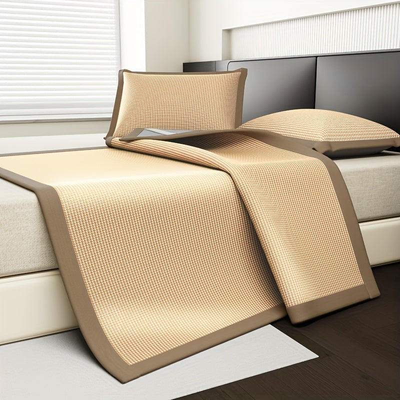 Cooling Mattress Protector | Ice Silk & Polyester | 2-3 Piece Set | Grey, Blue, Green, Coffee & Pink