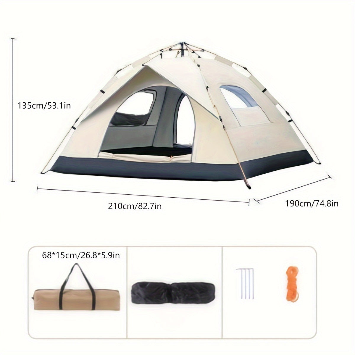 4-Person Pop-Up Tent | UV Protection | Instant Setup Camping Tent