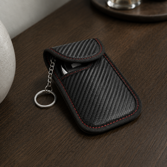 Car Key Signal Blocker Pouch | Faraday RFID Shielding | Blocks Keyless Entry Signals | Black
