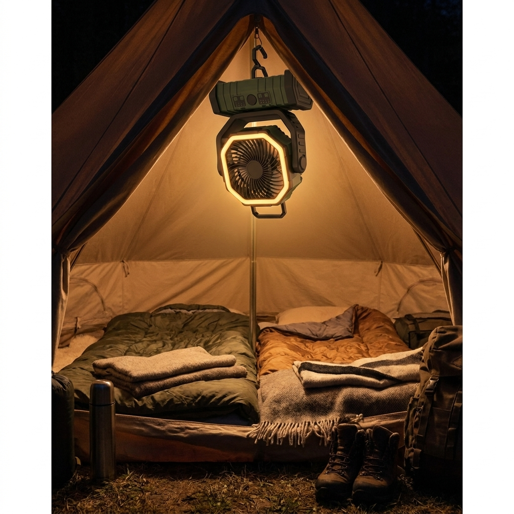 Camping Fan with LED Light