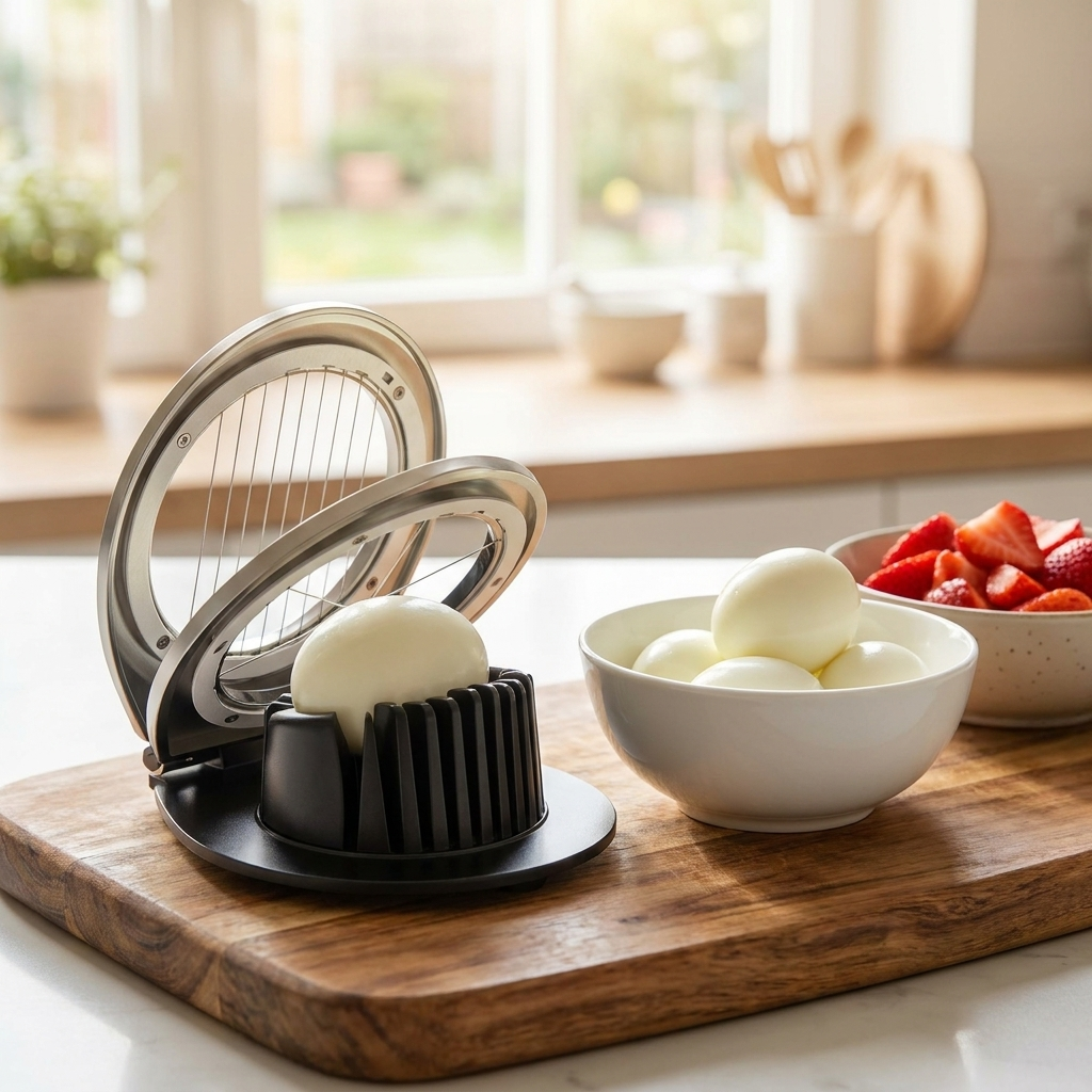Egg Slicer | Stainless Steel | 3 Slicing Styles | Eggs, Strawberries & Mushrooms