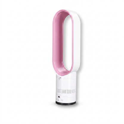 Bladeless Floor Fan | 16 Inch | Air Purifier | Remote Control | Quiet DC Motor | Pink, Grey, Blue & Gold