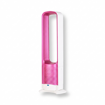 Bladeless Floor Fan | 32 Inch | Air Purifier | Remote Control | Quiet DC Motor | Pink, Grey, Blue & Gold