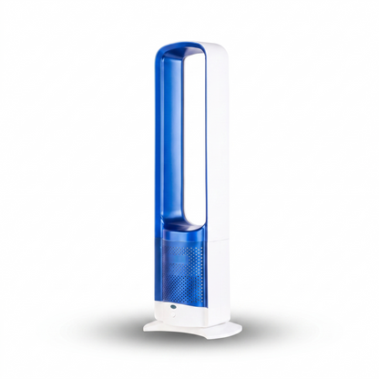 Bladeless Floor Fan | 32 Inch | Air Purifier | Remote Control | Quiet DC Motor | Pink, Grey, Blue & Gold