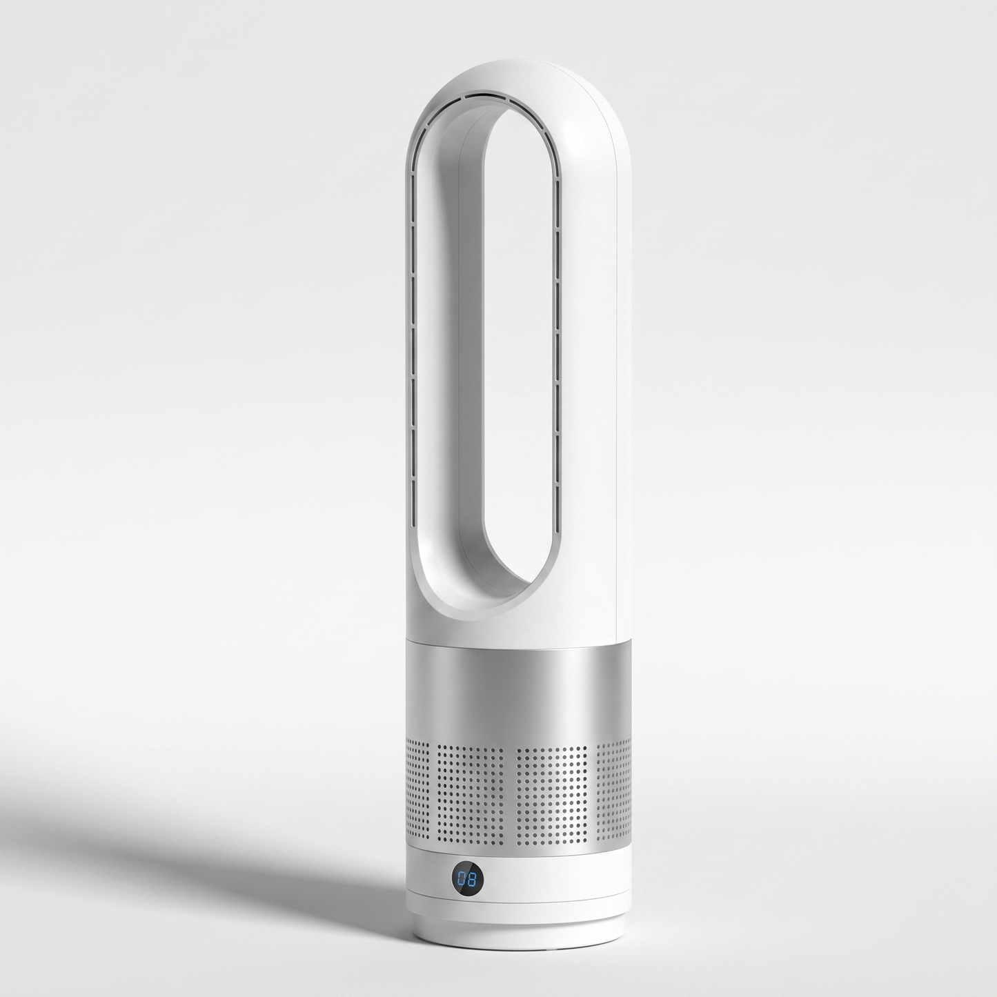 Bladeless Tower Fan & Air Purifier | HEPA | Quiet DC Motor | Remote | White, Platinum & Silver