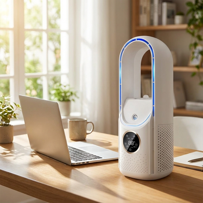 Bladeless Personal Air Cooler | LED Display | Compact Desktop | Quiet Operation