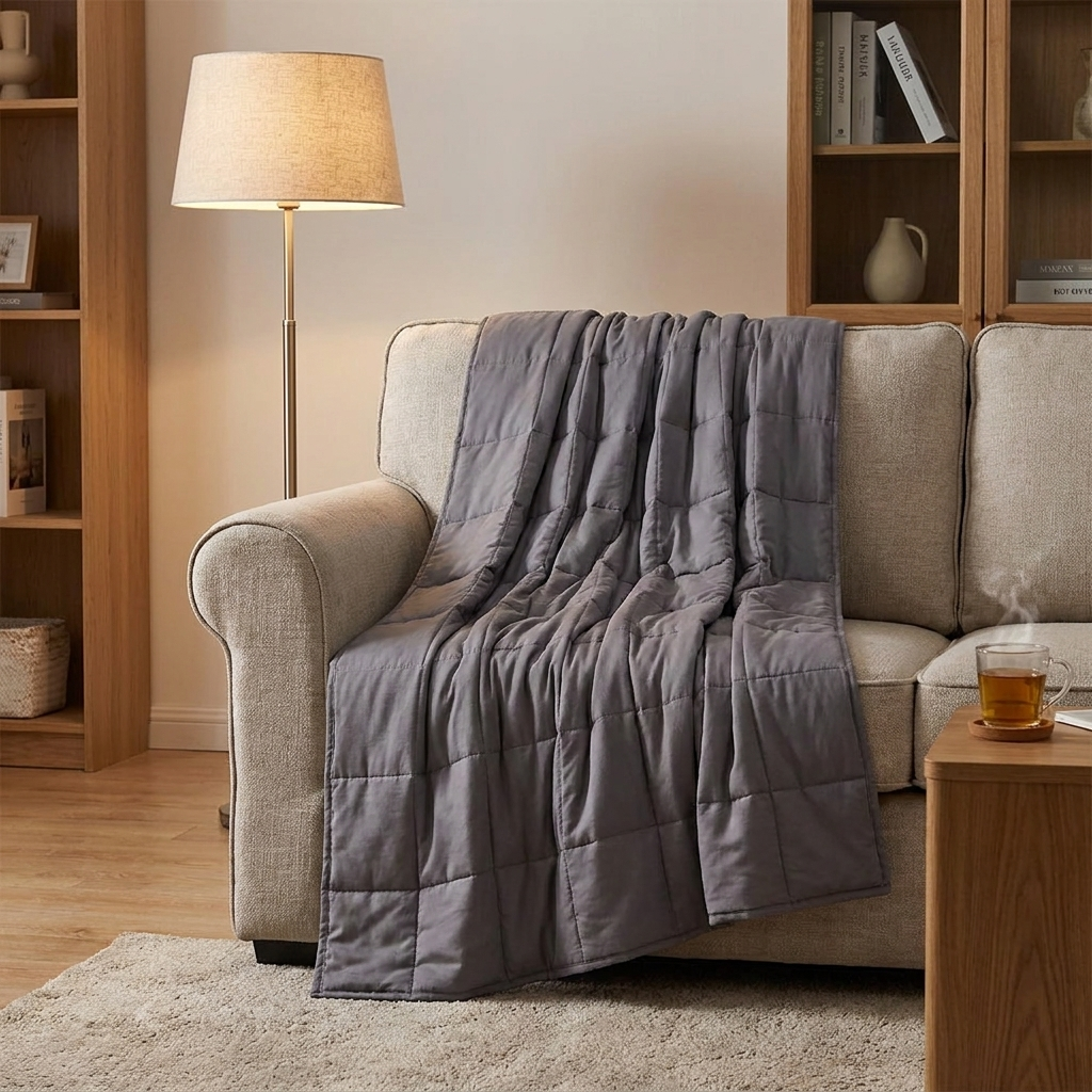 Weighted Blanket | 6 Sizes | Decompression Sleep Aid | Adults | Grey