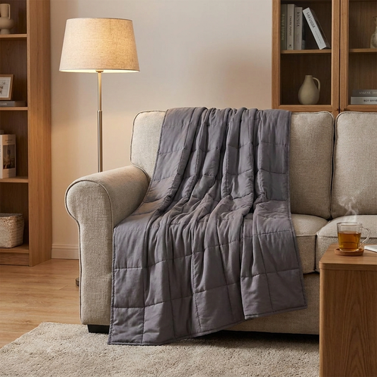 Weighted Blanket | 6 Sizes | Decompression Sleep Aid | Adults | Grey