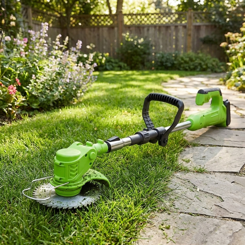 Cordless Grass Trimmer | 24V Motor | 6-Inch Blade | Telescopic Shaft