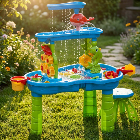 Kids Sand & Water Play Table | 15-Piece Accessory Set | Outdoor Activity Centre