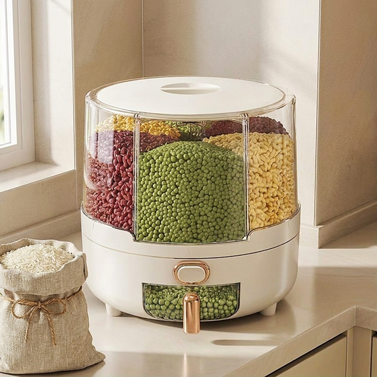 Rotating Food Storage Container on kitchen counter