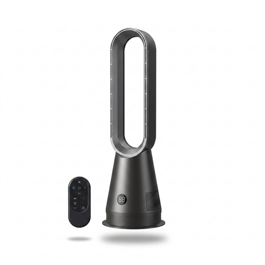 Bladeless 2-in-1 Space Heater & Fan | 80° Oscillation | Remote Control | Timer