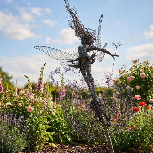 Dancing Fairy Garden Statue | Steel Design | Outdoor Patio Decoration