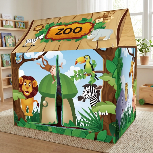 Safari Jungle Play Tent | Animal-Themed Design | Kids Indoor Playhouse
