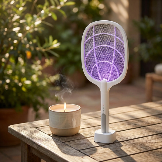 Electric Mosquito Swatter | USB Rechargeable | Handheld Bug Zapper Racket