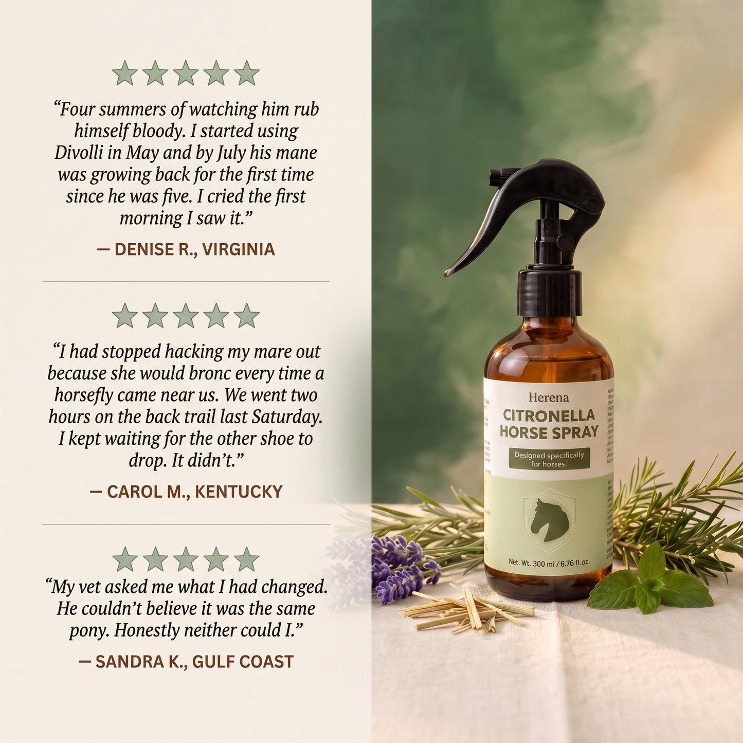 Herena™ Equine Shield - Plant-Based Horse & Pony Bug Repellent