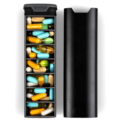 Weekly Pill Organiser | Wooden & Aluminium Design | 7-Day Medication Case