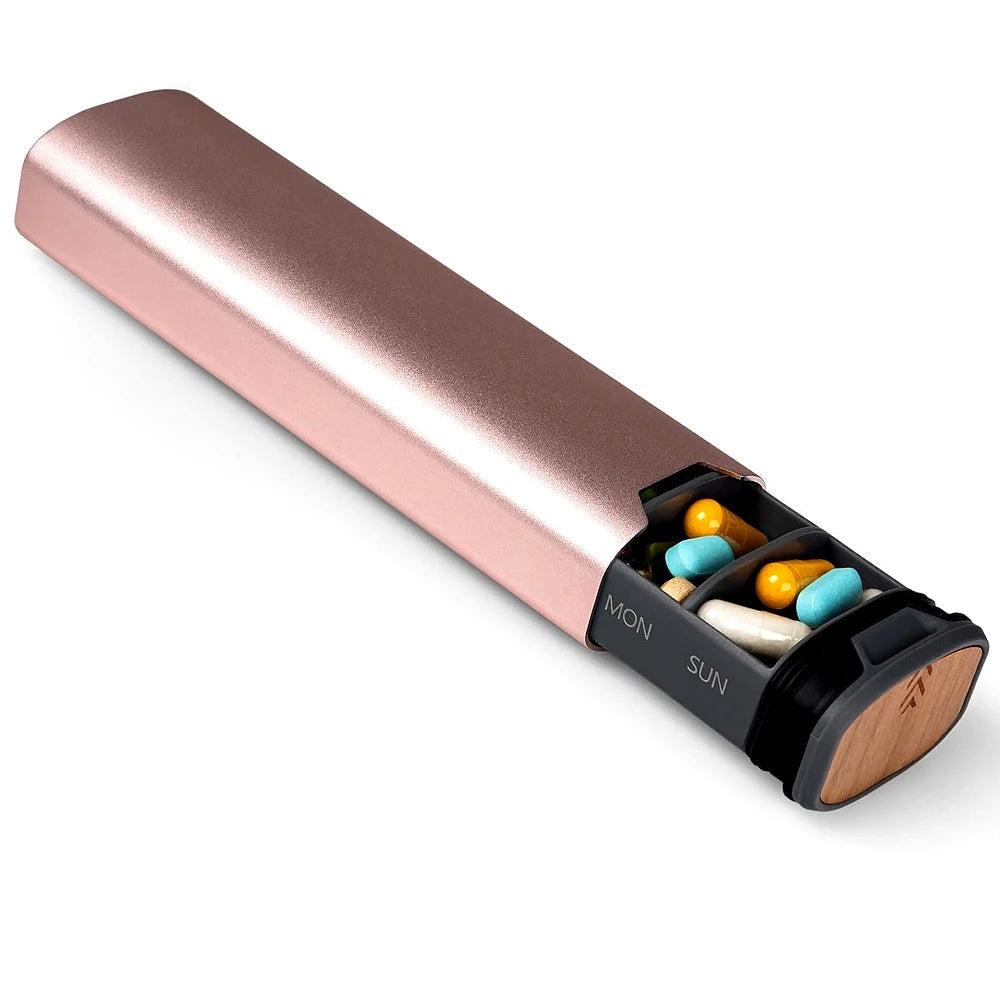 Weekly Pill Organiser | Wooden & Aluminium Design | 7-Day Medication Case