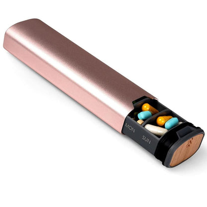 Weekly Pill Organiser | Wooden & Aluminium Design | 7-Day Medication Case