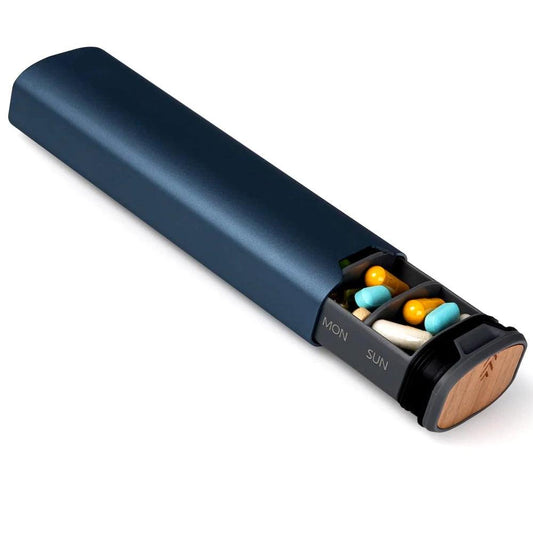 Weekly Pill Organiser | Wooden & Aluminium Design | 7-Day Medication Case