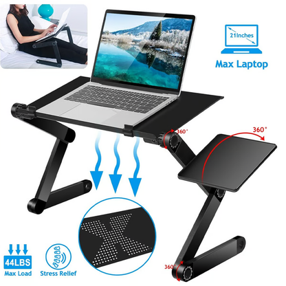 Laptop Stand | Aluminium Alloy | 360 Degree Adjustable | Foldable to 4cm | Fits 7-21in Laptops