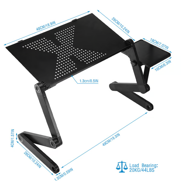 Laptop Stand | Aluminium Alloy | 360 Degree Adjustable | Foldable to 4cm | Fits 7-21in Laptops