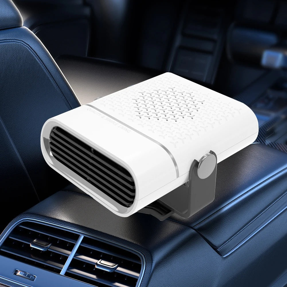 Car Fan | 4-in-1 Heating & Cooling | 12V/24V | 360 Degree Rotation | White & Black