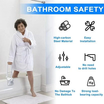 Bathtub Grab Bar | Non-Slip Ergonomic Handle | Tool-Free Installation | 2 Sizes