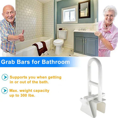 Bathtub Grab Bar | Non-Slip Ergonomic Handle | Tool-Free Installation | 2 Sizes