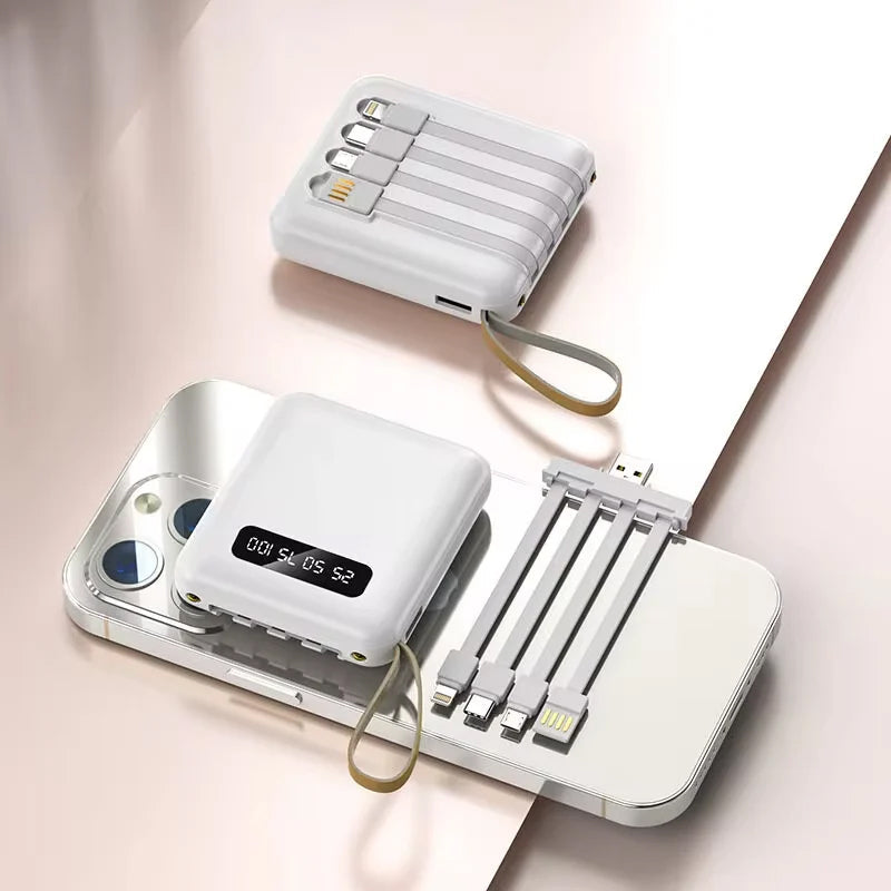 4-in-1 Power Bank | USB-C Fast Charging | 10000 & 20000mAh | Black, White & Purple