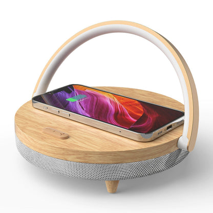 LED Desk Lamp with Bluetooth Speaker & Wireless Charger | Bluetooth 5.0 | 10W Qi Charging | White