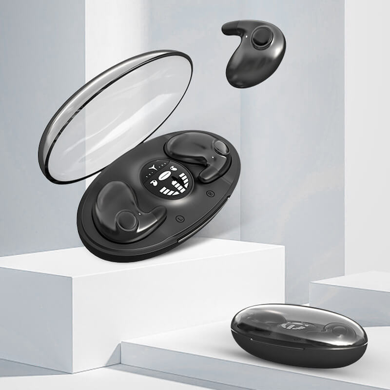 Sleep Earbuds | Bluetooth 5.3 | 6-Hour Playback | Built-In Mic | USB Charging | Black & White