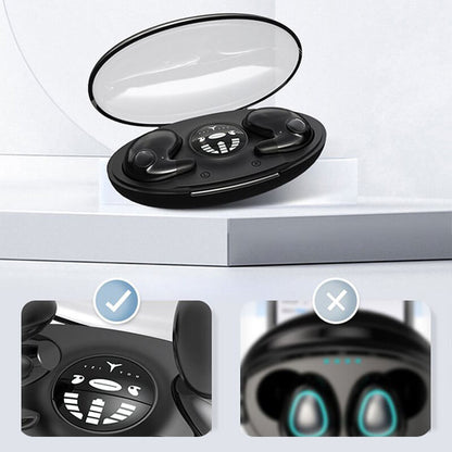 Sleep Earbuds | Bluetooth 5.3 | 6-Hour Playback | Built-In Mic | USB Charging | Black & White